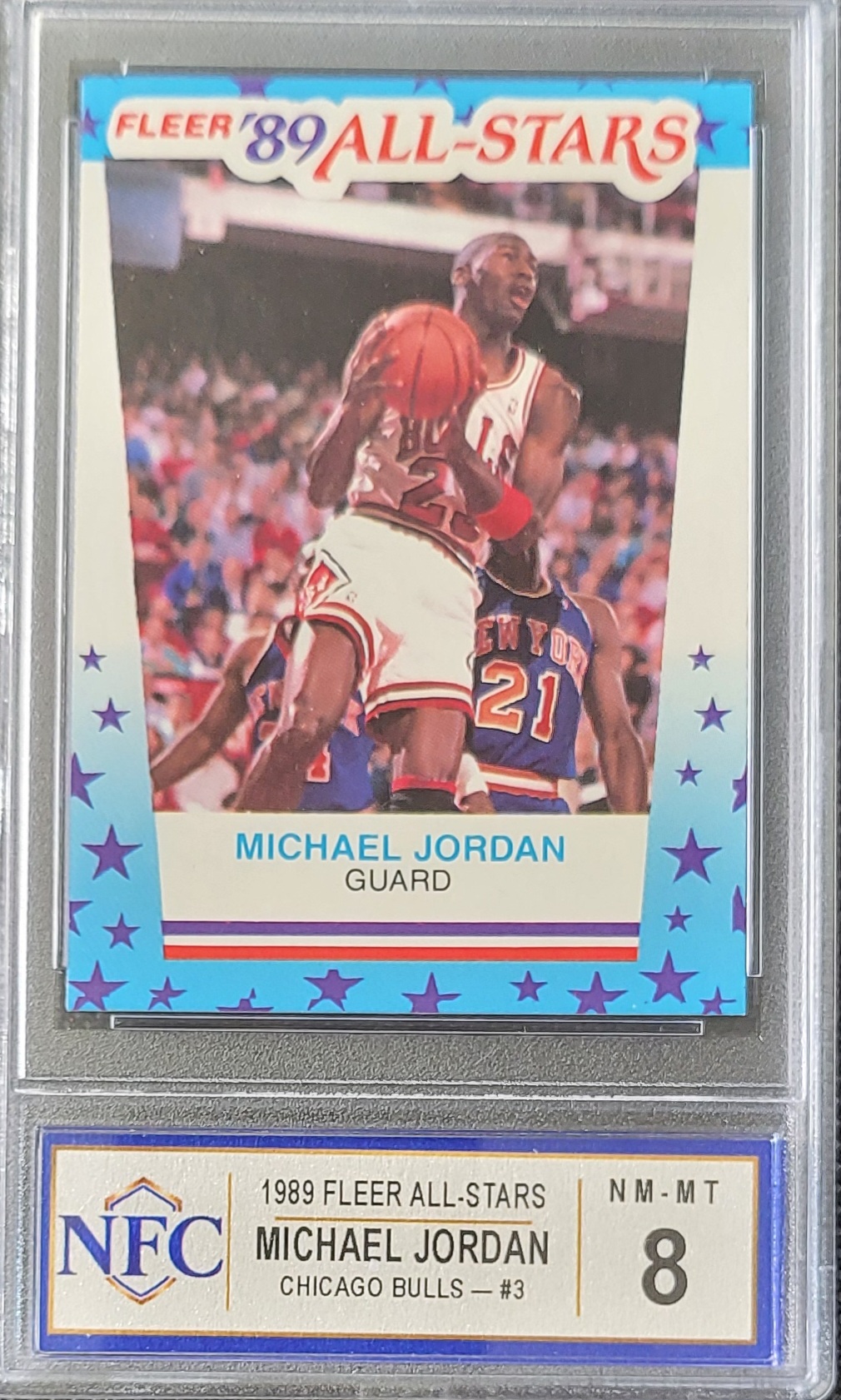 1989 Fleer All-Stars MICHAEL JORDAN #3 Graded NFC NM-MT 8