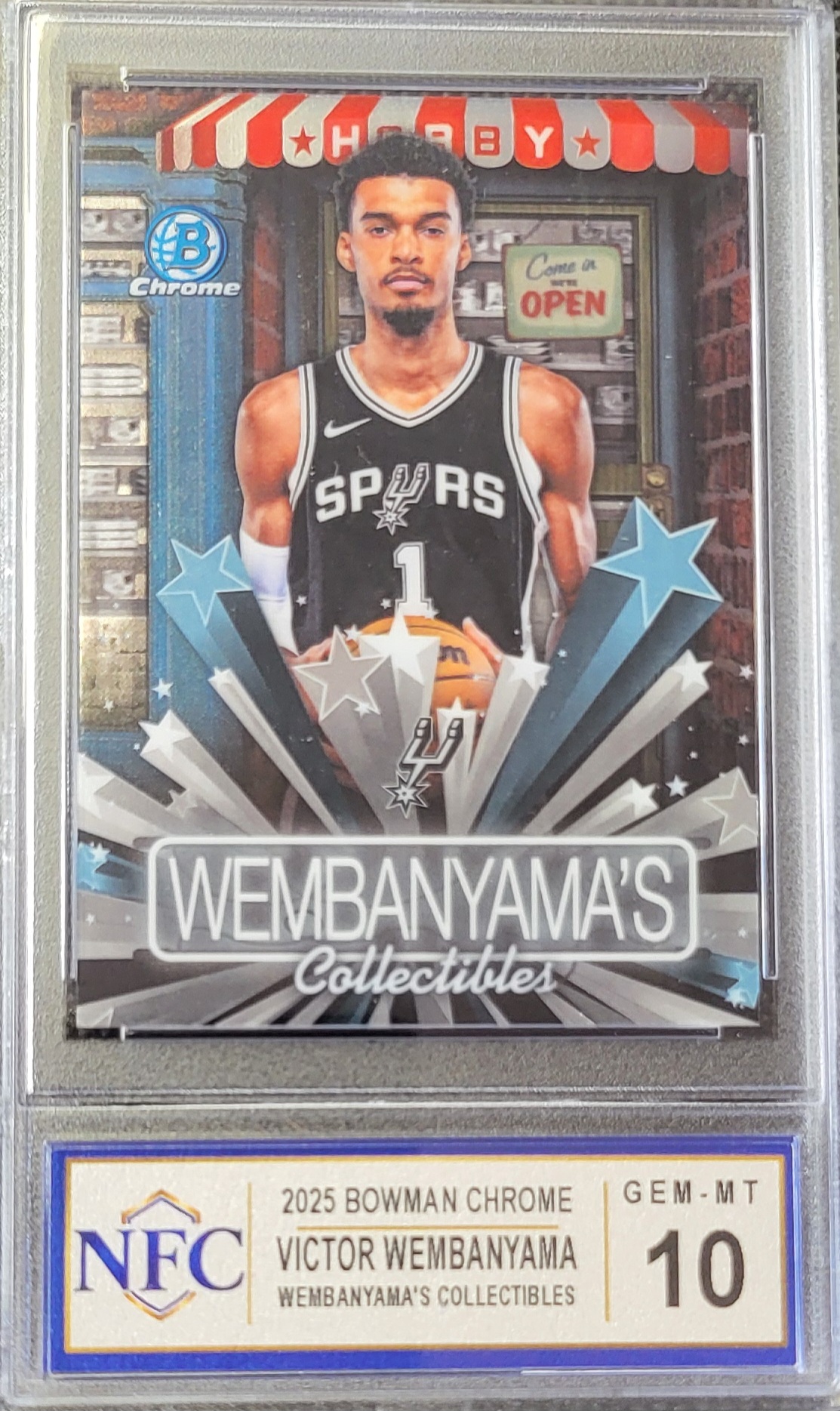 2025 Bowman Chrome VICTOR WEMBANYAMA Graded NFC GEM-MT 10
