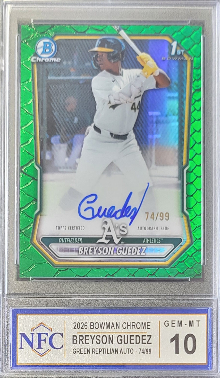 2026 Bowman Chrome BREYSON GUEDEZ #CPA-BG Graded NFC GEM-MT 10