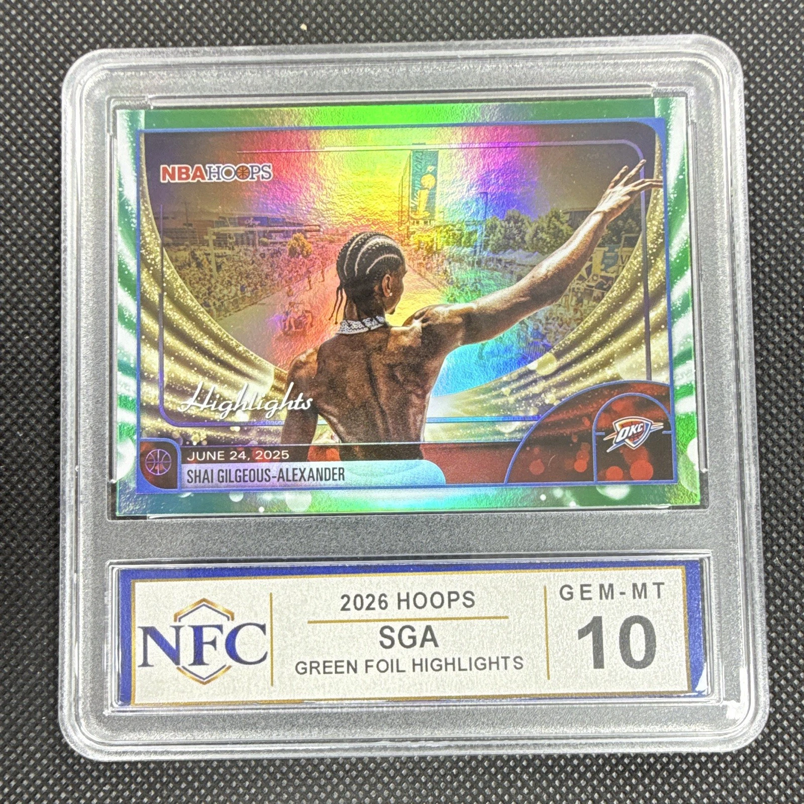 2026 NBA Hoops Highlights SHAI GILGEOUS-ALEXANDER - “ SGA “ #268 Graded NFC GEM-MT 10