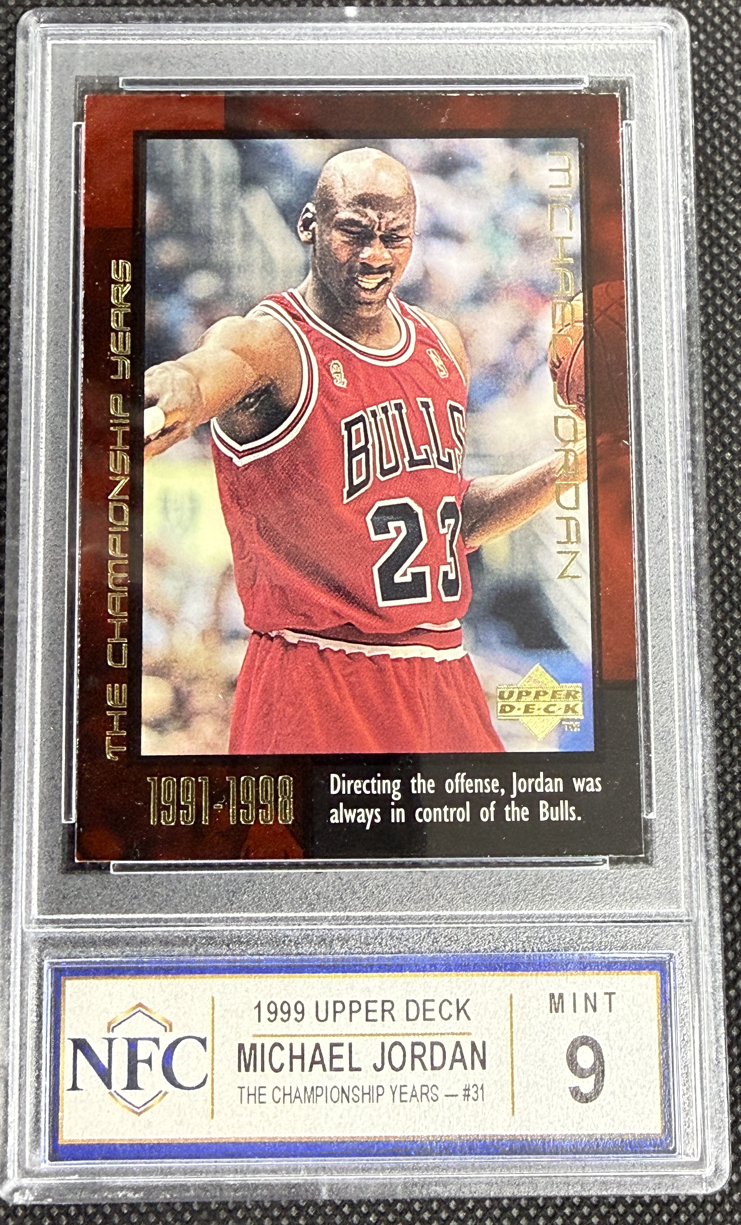 1999 Upper Deck MICHAEL JORDAN Graded NFC MINT 9