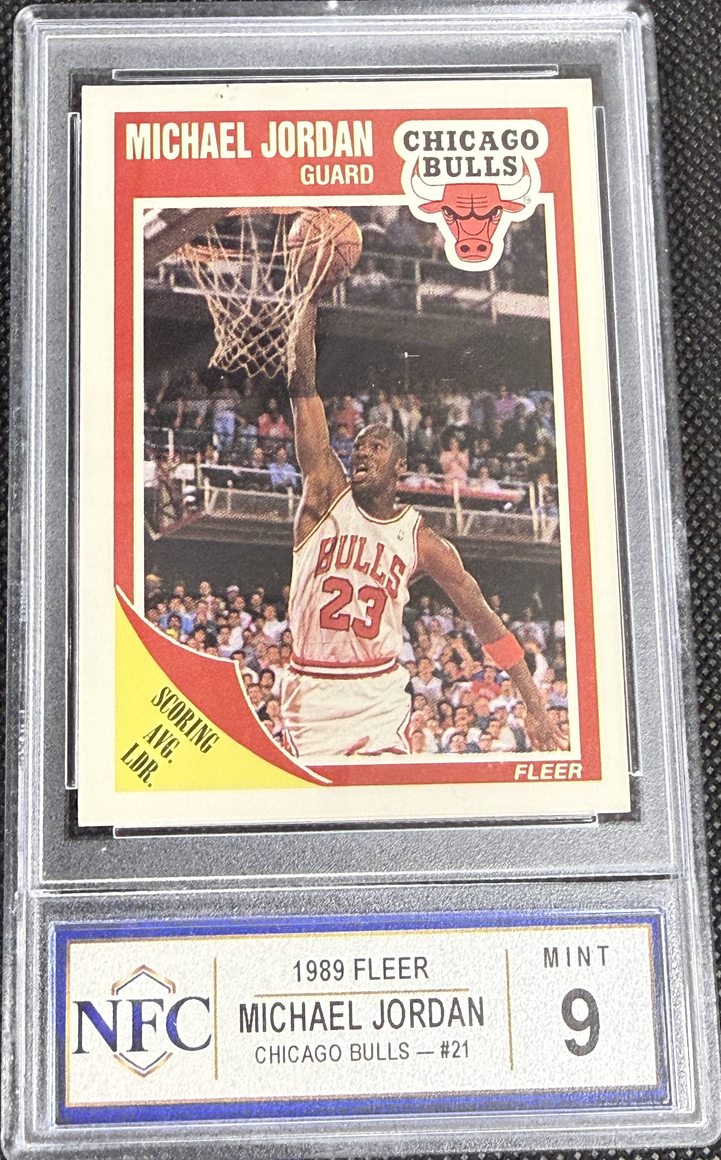 1989 Fleer MICHAEL JORDAN #21 Graded NFC MINT 9